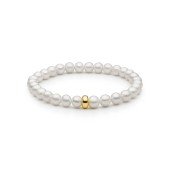 Bratara perle naturale albe si argint placat cu aur galben DiAmanti 252-34B-G